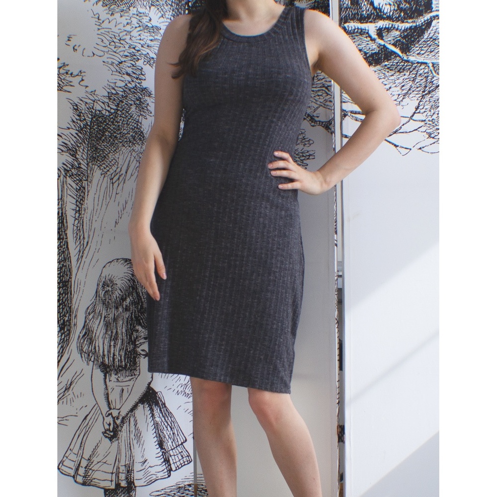 Grey Knee Length Dress